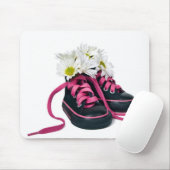 Daisies in zwarte Sneakers Muismat (Met muis)