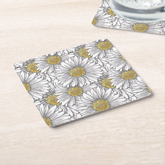 Daisies Kartonnen Onderzetters (Schuin)