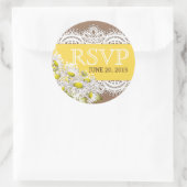 Daisies Lace Burlap Rustiek RSVP Label (Tas)
