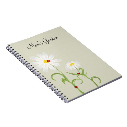 Daisies Ladybugs Personalized Journal Notitieboek (Rechterzijde)