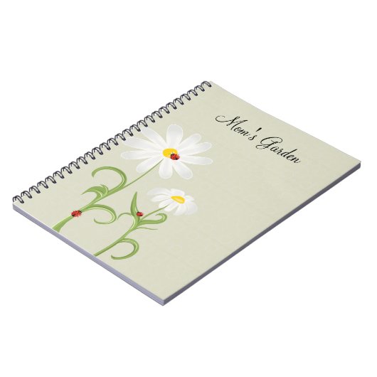 Daisies Ladybugs Personalized Journal Notitieboek (Linkerzijde)