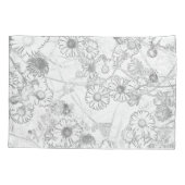 Daisies lichtgrijs patroon kussensloop (Achterkant)