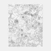 Daisies lichtgrijs schilddeksel fleece deken (Voorkant)