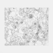 Daisies lichtgrijs schilddeksel fleece deken (Voorkant (Horizontaal))