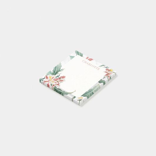 Daisies Lilies Moderne Waterverf Gepersonaliseerde Post-it® Notes (Schuin)