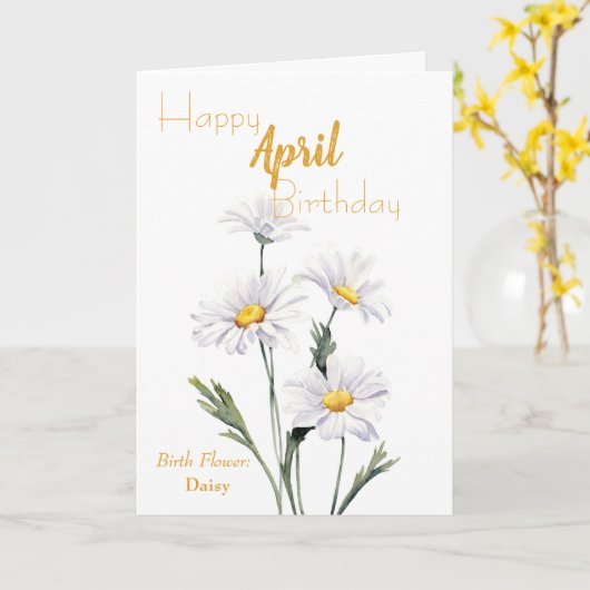 Daisies March Birth Flower Kaart (Gele Bloem)
