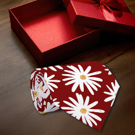 Daisies MaroonPersonaliseer Initiaal Stropdas