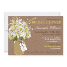 Daisies Mason Jar Burlap Rustic Vrijgezellenfeest