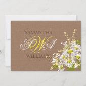 Daisies Mason Jar Burlap Rustic Vrijgezellenfeest Kaart (Achterkant)