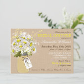 Daisies Mason Jar Burlap Rustic Vrijgezellenfeest Kaart (Staand voorkant)