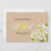 Daisies Mason Jar Burlap Rustic Vrijgezellenfeest Kaart (Achterkant)