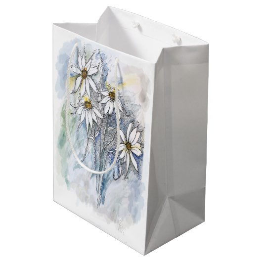 Daisies Medium Cadeauzakje (Achterkant Gekanteld)