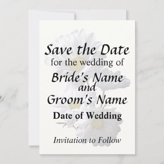 Daisies met achtergrondverlichting save the date (Voorkant)