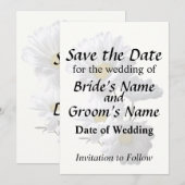 Daisies met achtergrondverlichting save the date (Voorkant / Achterkant)