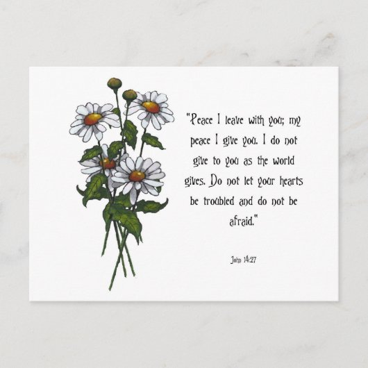 Daisies met bijbelversie: Gods vrede Briefkaart (Voorkant)