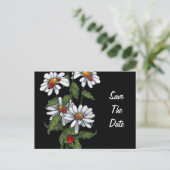 Daisies met lieveheersbeestjes: Bloemen: Save the Aankondigingskaart (Staand voorkant)
