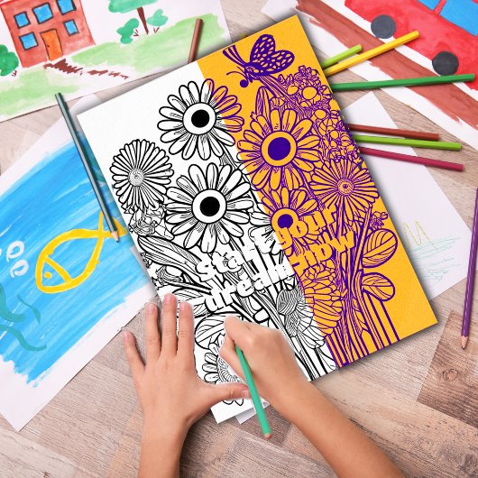 Daisies met Vlinder Kleurplaat Printable Poster