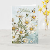 Daisies met vlinders en lieveheersbeestjes Verjaar Kaart (Gele Bloem)