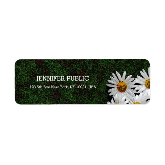 Daisies Modern Design Elegant Return Address Etiket (Voorkant)