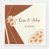 Daisies Moderne Roest Ivoor Bruiloft Papier Servet (Voorkant)