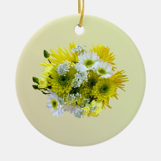 Daisies, Mums en Queen Anne's Lace Bouquet Keramisch Ornament (Voorkant)