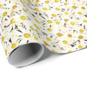 Daisies Natuur Sjabloon Gele Witte Bloemen Cadeaupapier (Rol Hoek)