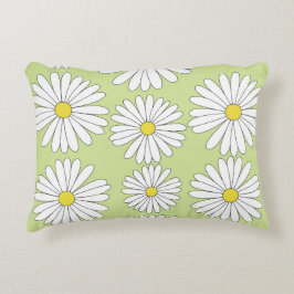 Daisies_Olive Green Accent Kussen
