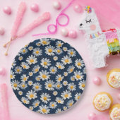 Daisies on Blue Denim Birthday  Papieren Bordje (Feest)