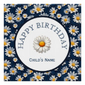 Daisies on Blue Denim Birthday Perfect Poster (Voorkant)