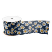 Daisies on Blue Denim Birthday  Satijnen Lint (Spoel)