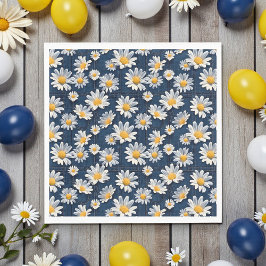Daisies on Blue Denim Birthday  Servet