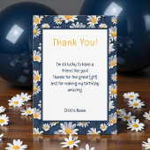 Daisies on Blue Denim Birthday Thank You Card Bedankkaart