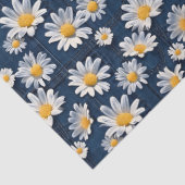 Daisies on Blue Denim Birthday Tissuepapier (Detail)