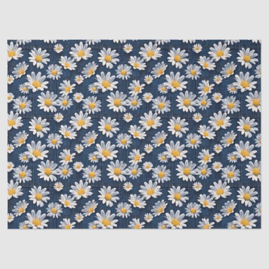 Daisies on Blue Denim Birthday Tissuepapier (Voorkant)