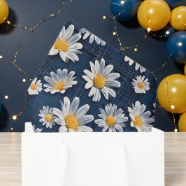 Daisies on Blue Denim Birthday  Tissuepapier