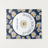 Daisies on Blue Denim Birthday  Wandkleed (Voorkant (horizontaal))