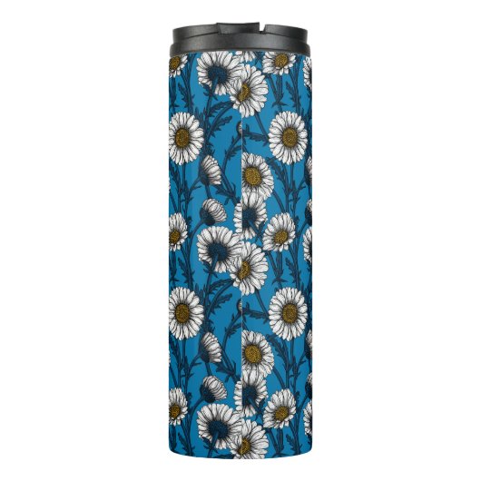 Daisies on blue thermosbeker (Achterkant)
