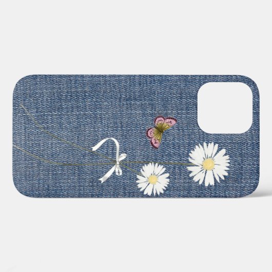 Daisies on Denim Hoesje-Mate iPhone Case (Achterkant (horizontaal))