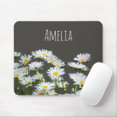 Daisies on Grey Personalised Muismat (Met muis)