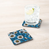 Daisies op blauw bier onderzetter (Rechterzijde)