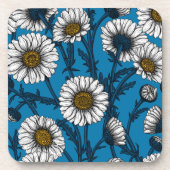 Daisies op blauw bier onderzetter (Voorkant)