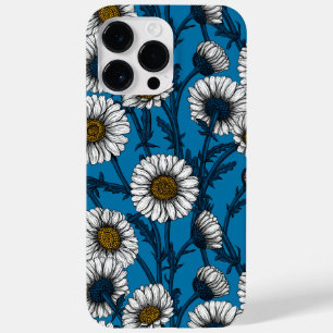 Daisies op blauw Case-Mate iPhone 14 pro max hoesje