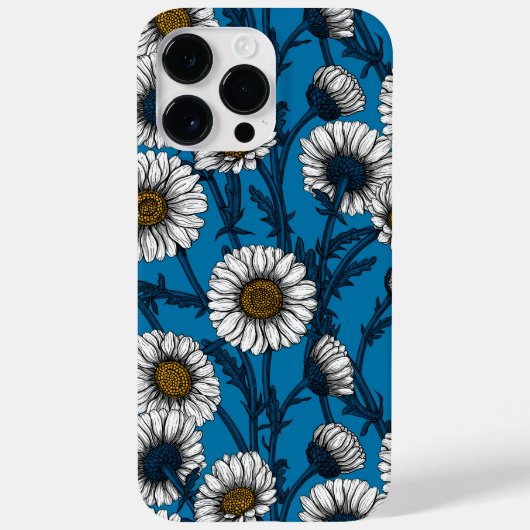 Daisies op blauw Case-Mate iPhone case (Achterkant)