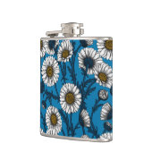 Daisies op blauw heupfles (Links)