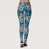 Daisies op blauw leggings (Achterkant)