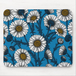 Daisies op blauw muismat