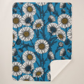 Daisies op blauw sherpa deken (Voorkant)