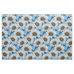 Daisies op blauw stof