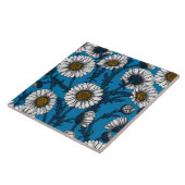 Daisies op blauw tegeltje (Zijkant)