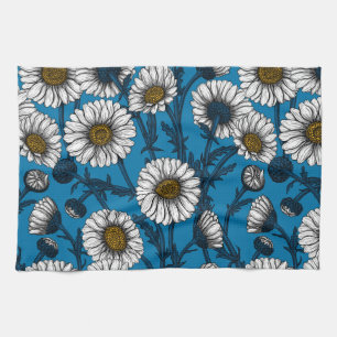 Daisies op blauw theedoek